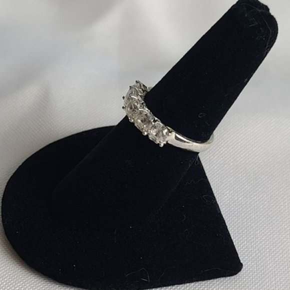 DIAMONIQUE  2 cttw Wedding/Anniversary Band Platinum Clad Sterling ASSCHER CUT - Picture 8 of 10